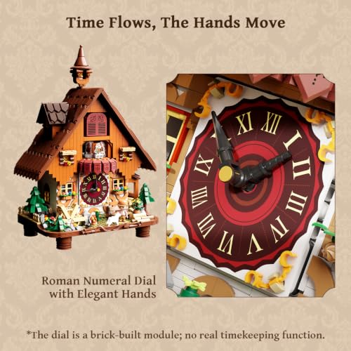PANTASY Cuckoo Clock Building Set for Adults, Vintage Chalet Wall Clock - Image 3