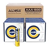 Allmax AAA Maximum Power Alkaline Triple A Batteries (600 Count Wholesale Pack / 6 Boxes of 100) – Ultra Long-Lasting, Leakproof Design, 10-Year Shelf Life, Maximum Performance (1.5V)