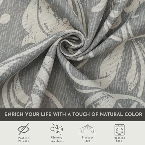 Image of 80% Blackout Curtains for Bedroom, Grey Window Drapes 54 Inch Length for Living Room, Thermal Insulated Grommet Curtains, 2 Panels