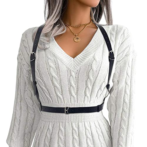 BODIY Plus Size Harness Punk Leather Black Harness Belts Women Fashion Body Harness for Women2