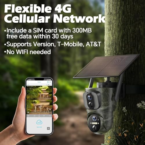 VOOPEAK Solar Wildkamera 4K 48 MP, Wildkamera mit Bewegungsmelder Nachtsicht, Wildtierkamera...