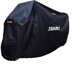 SMARCY Housse de Protection pour Moto, Bâche XXXL Moto Scooter, Abri Moto Scoot, Couverture Polyester pour Moto Scooter ( 2.6 Mètres )