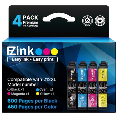 E-Z Ink Remanufactured Ink Cartridges Replacement for 212XL 212 T212...