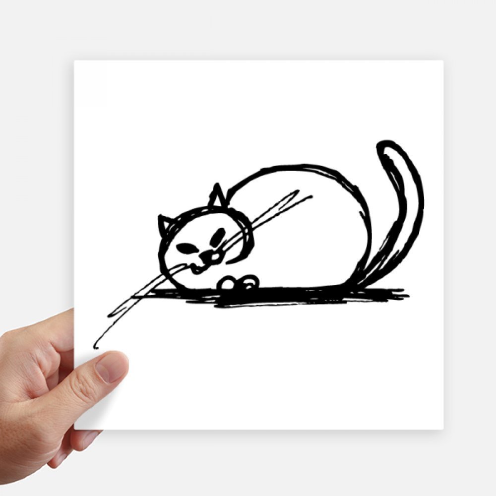 Autocollant carré de 20 cm de style chat fou pour masquer les rayures de vos valises