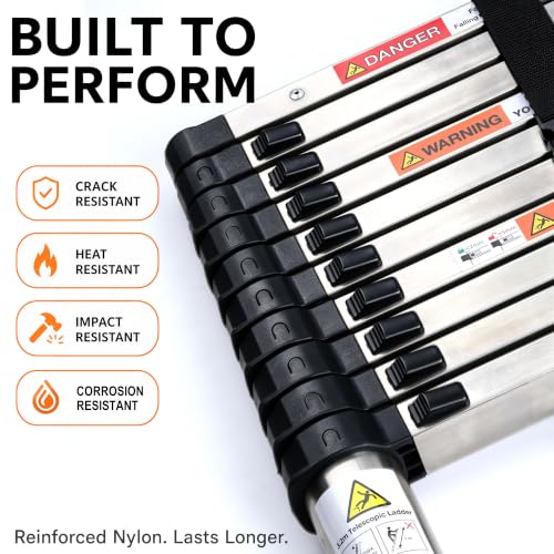 Image of Story@Home Telescopic Ladder for Home 9 Steps Foldable | Aluminium Ladder Stairs for Home Use 8.5 Feet - Portable & Compact Extension ladders for Home & Outdoor Use