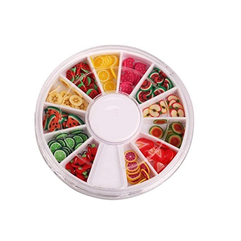 Fruit Slice Nail Art Astuce Nail Art Décoration Mignon Doigt Ongles Fruits Frais Multi Usage Polymère Pâte De Fruits Bâtons (1 Boîte 12 Motif) Traitement de la mode