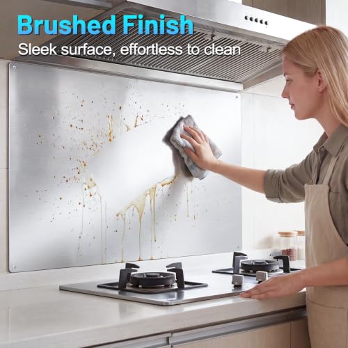 Image of 36 inch x 24 inch Thickened Range Hood Stainless Steel Backsplash for Stove
