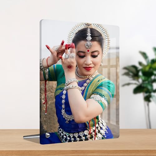 Image of 6 inchx8 inch Frameless Table Photo Frame With Stand | Customised Photo Frame With Photo | Acrylic Photos Frame Personalized Gift | Birthday & Anniversary Gift for Girlfriend, Boyfriend, Wife, Husband