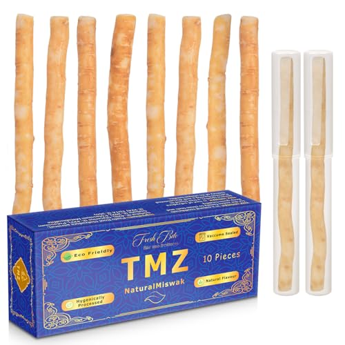 Miswak Sticks for Teeth (Pack of 10 with 2 Holders)...