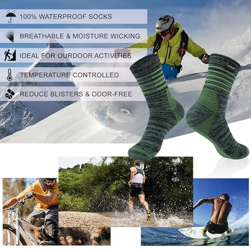 RANDY SUN Waterproof Socks, Unisex Hiking Wading Trail Running Kayaking Crew Socks4