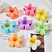 Flower Hair Claw Clips for Women, 8 Pack Hawaiian Flower Hair Clips, Plumeria Claw Clips for Thick Thin Hair, Large Strong Hold Nonslip Hawai Hair Accessories for Women Girls Gifts(Hawaiian-8 Colors)