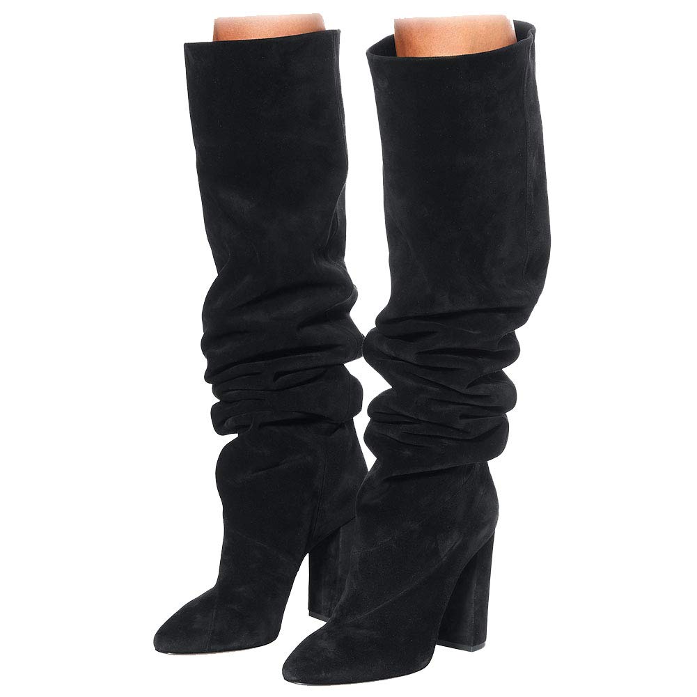 Damen Stiefel über dem Knie Wide Calf Slouch