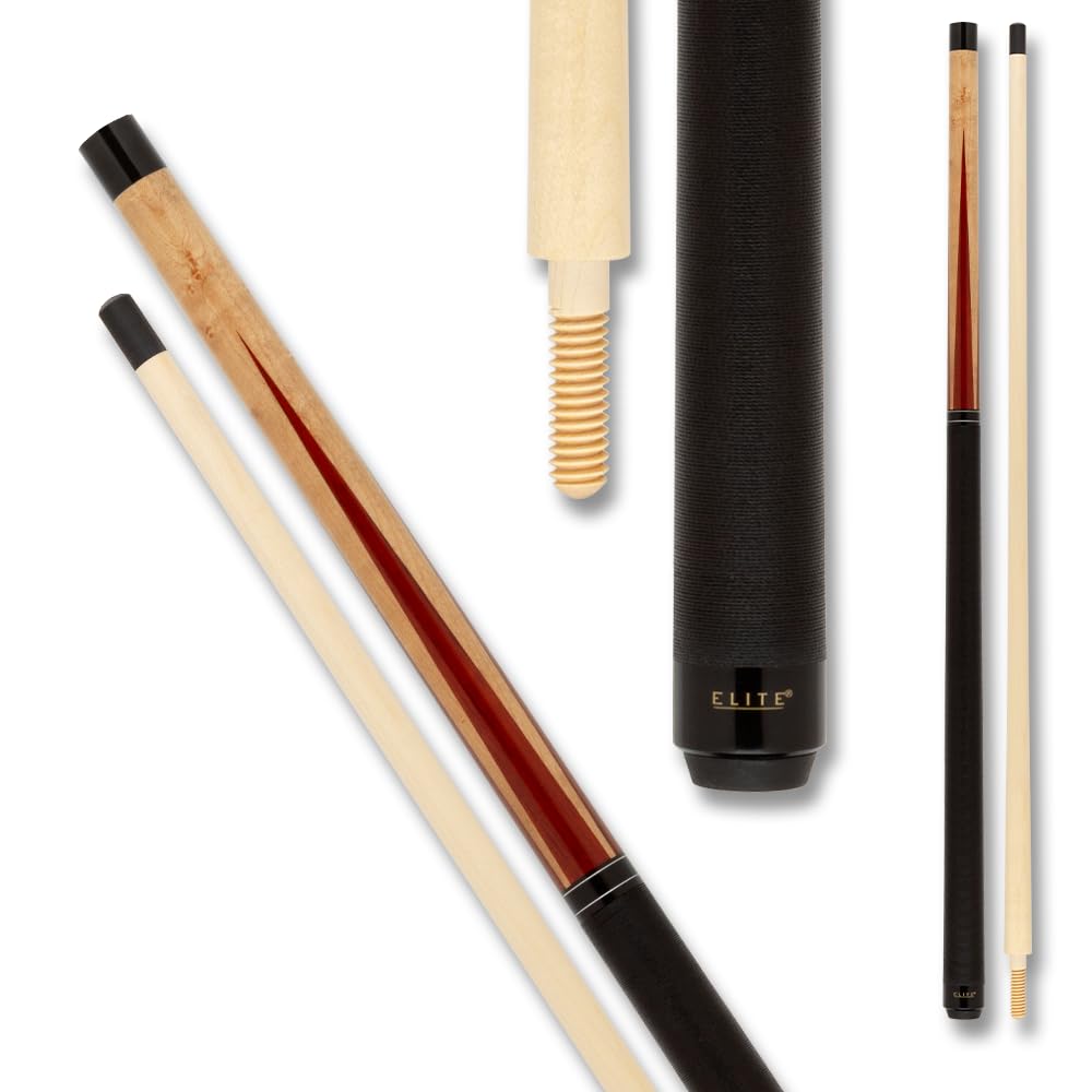 Elite ELBKRS Break Pool Cue - Birdseye Maple, Black Veneers and Rosewood Points - 21oz
