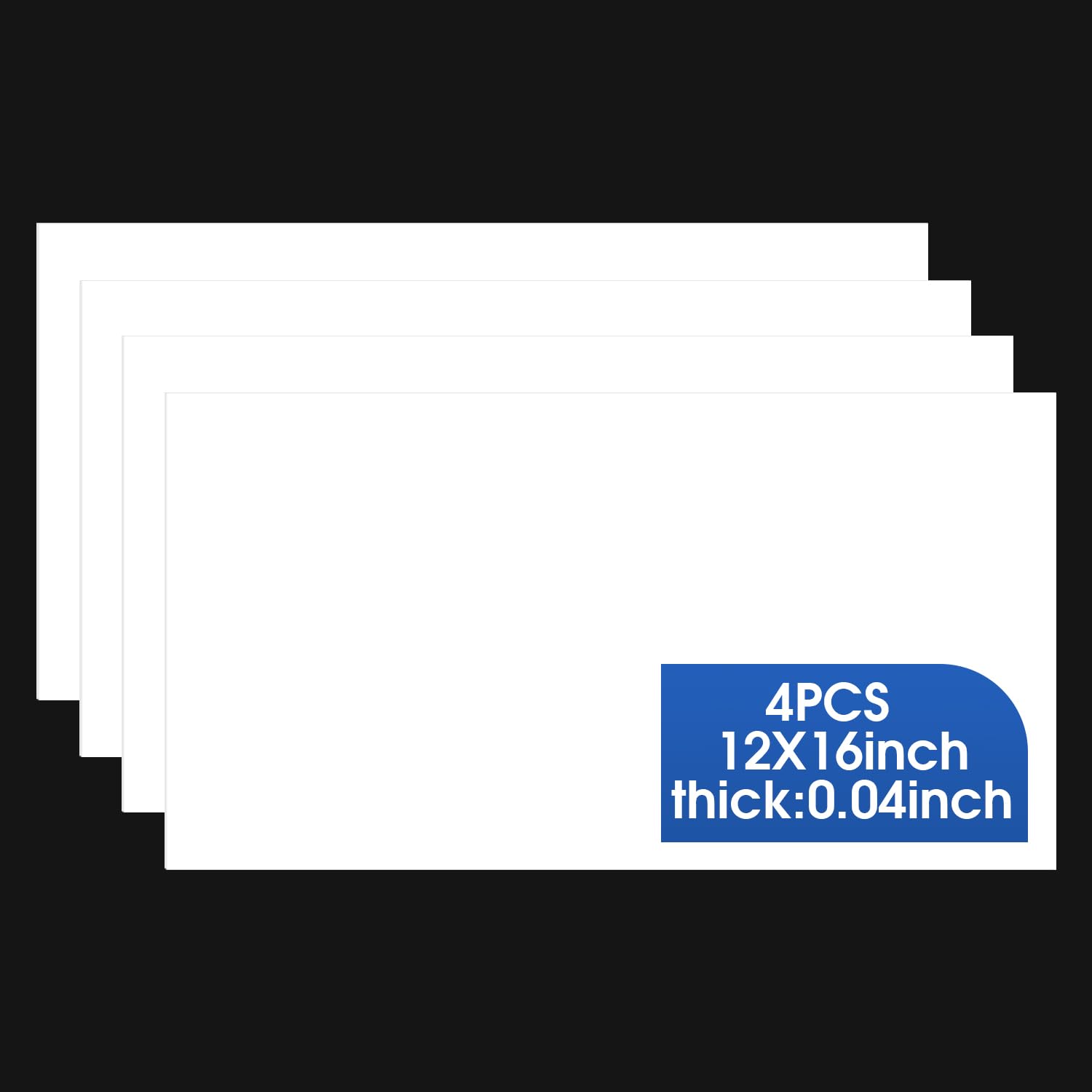 White ABS Plastic Sheets - 4 Pack for Crafts & DIY -1