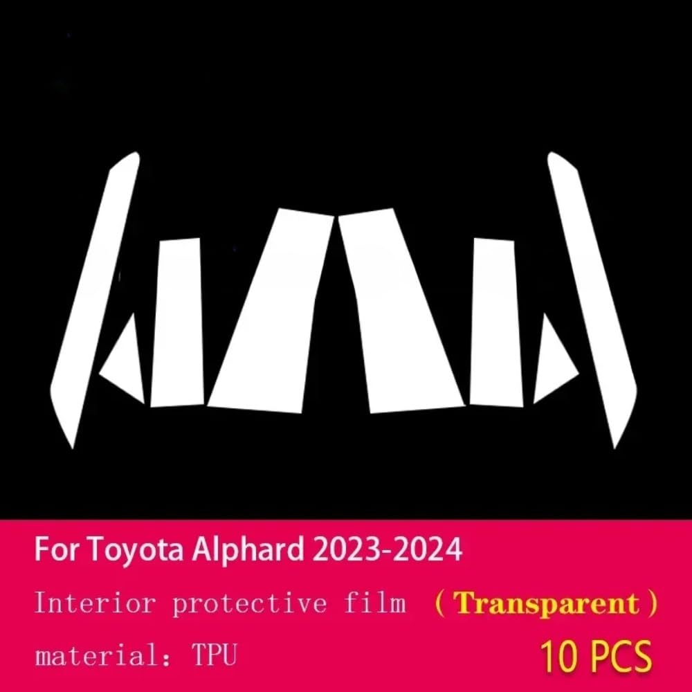 Pellicola protettiva per carrozzeria auto B C per finestrino, antigraffio, in TPU PPF, accessorio per Toyota Alohard 2023-2024 (trasparente)
