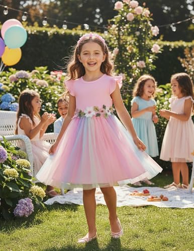 Image of PATPAT Girls Tulle Tutu Party Birthday Princess Formal Fancy Princess Dress