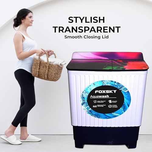 Image of Foxsky 8.5 kg Semi-Automatic Top Load Washing Machine Appliance (Aqua Wash)