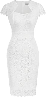 Cocktail Dress for Women Cap Sleeve Lace Dress for Wedding Guest Business Casual Dresses - Buy now
