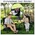 Plawdlik Folding Adirondack Chair Set of 4, Cup Holder?Wooden Textured ?Heavy All-Weather HDPE Comfortable Set Poolside Backyard Lawn Black