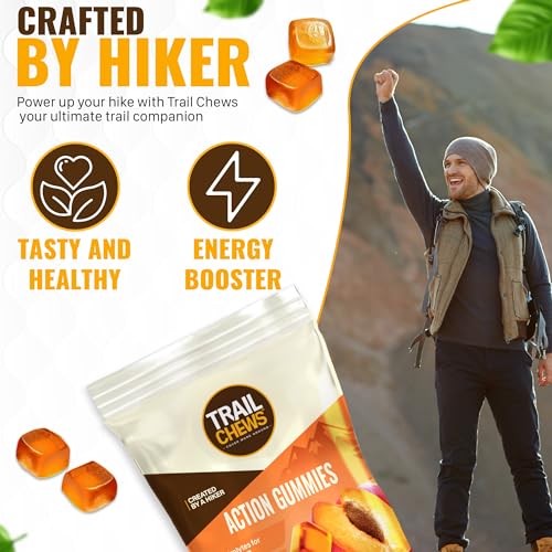 Image of - Peach Flavor - 4-in-1 Energy Gummies for Energy, Hydration, Immunity, Recovery. Boosts Endurance and Performance. Plant-Based & Gluten-Free. 12 Bags, 10 Gummies Each.