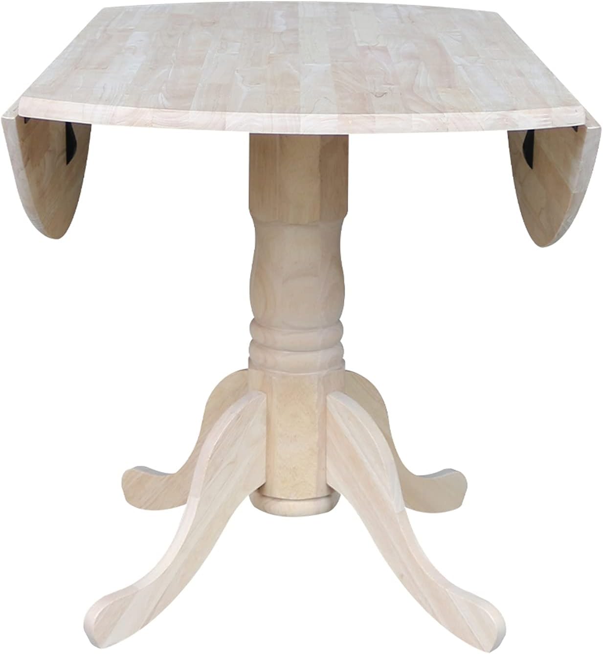 44.5" Round Extendable Wood Dining Table in Contemporary Style