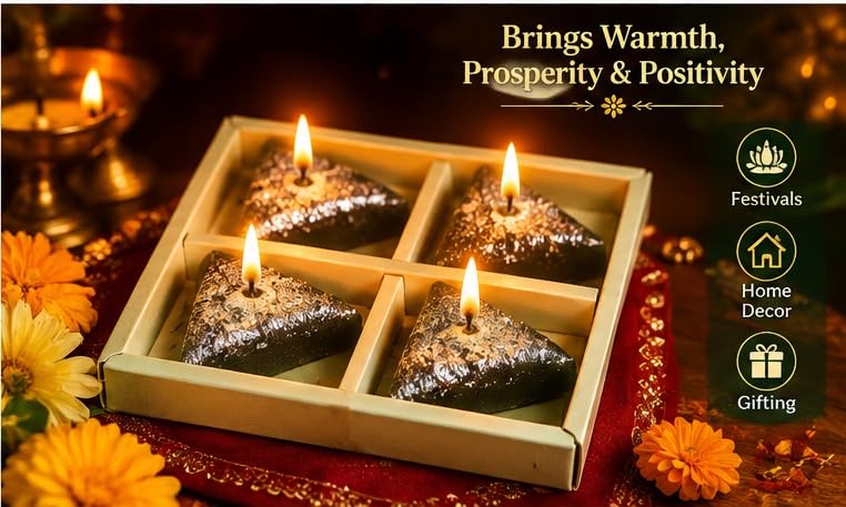Image of Paan Candle Pack of 4 Pieces | Betel Leaf Paan Decorative Candlees for Diwali, Festivals, Pooja & Home Decoration | Traditional Indian Festive Candle for Gifting
