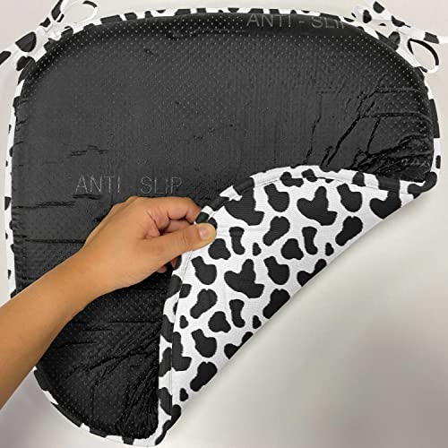 Ambesonne NSCHAIR-6_41042_16X16 Cow Print Chair Seating Cushion Set Of 6, Animal Hide Pattern Spots Farm Life Cattle Camouflage Animal Skin, Anti-Slip Seat Padding thumb #4