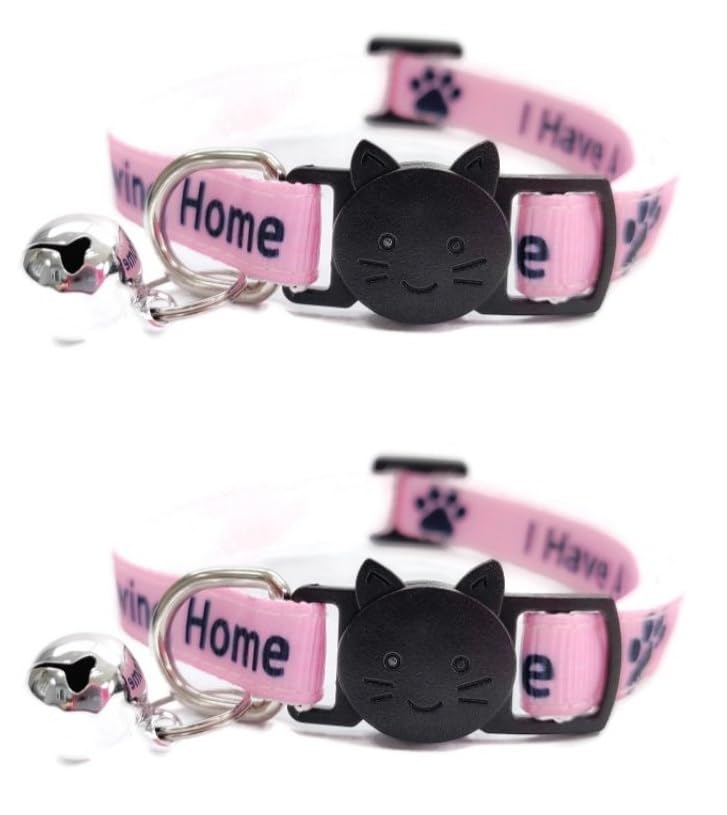 Worded Cat Collars - Please Do Not Feed Me, I Am Microchipped, Multicolour, Pack of 2