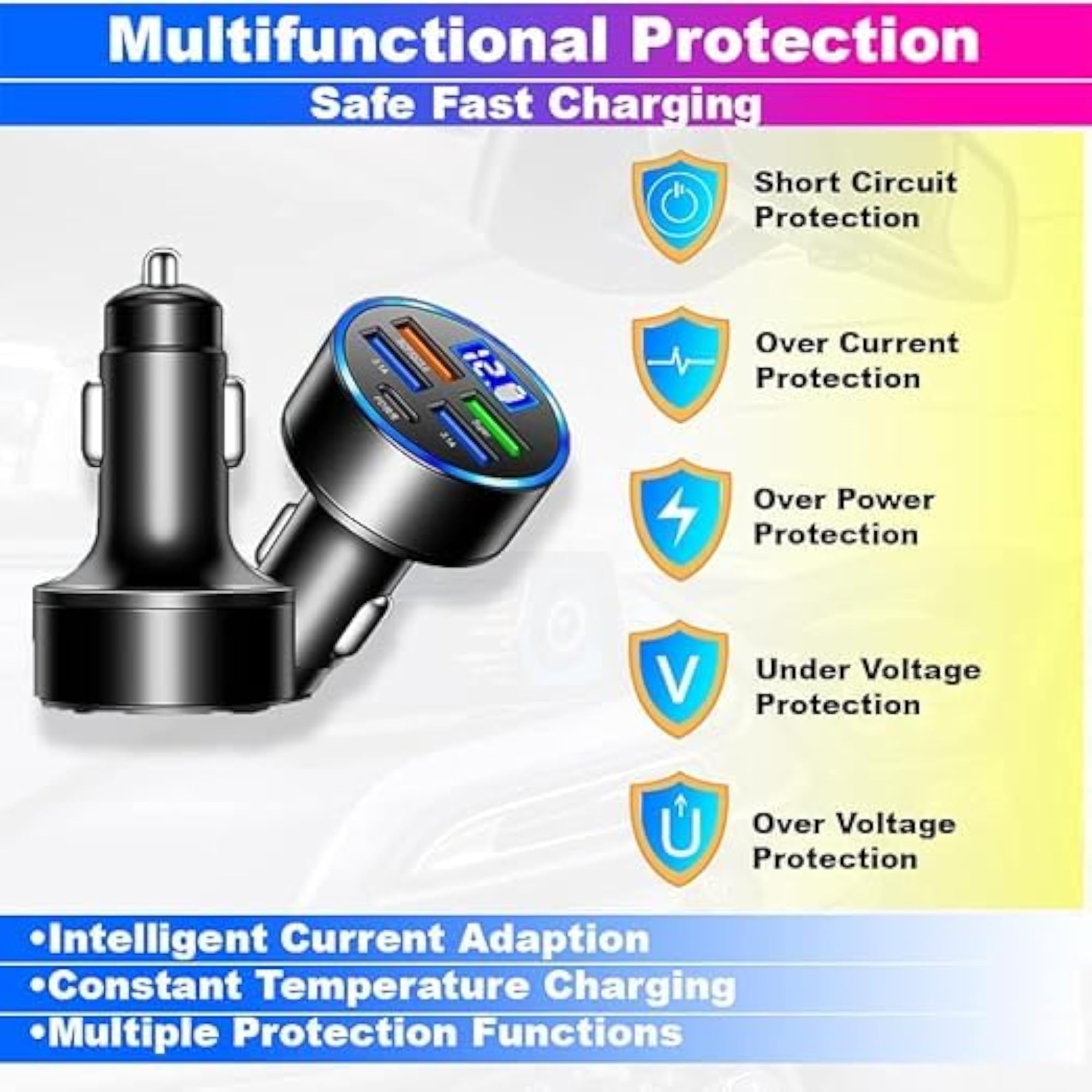 Universal 5-Port QC 3.0 Car Fast Charger