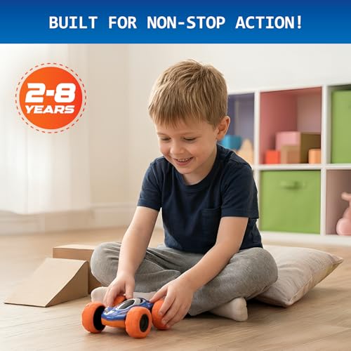 Image of SUPERPLAY Flip Stunt Car Toy for Boys, Double-Sided Toy Car with Big Wheels | Push & Go Friction Powered Car, No Battery Vehicle Toy, Return Gift for Kids Ages 2-8