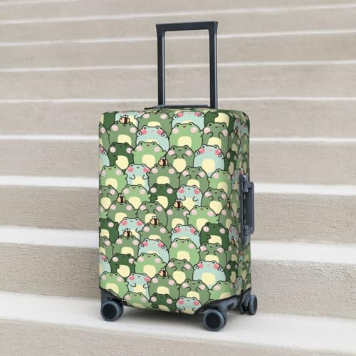 Cute Chubby Frog Luggage Cover Anti Scratch Dirt Waterproof Elastic Travel Luggage Cover Protector Suitcase Cover for Suitcase Tsa Approved Fit 18-32 Inch Luggage3