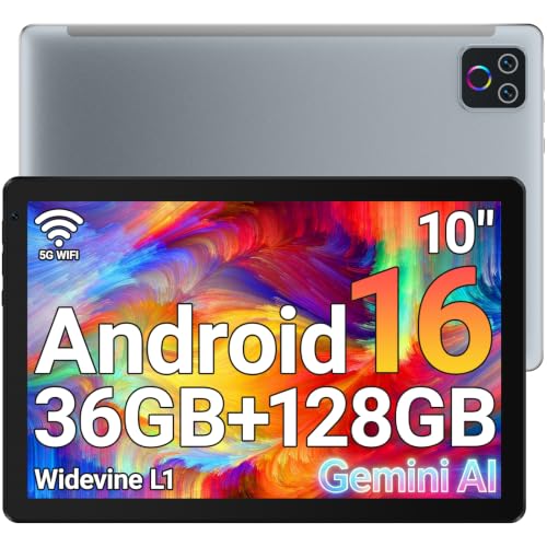 Image of Tablet,10.1 inch Android 16 Tablet Octa-core 36GB+128GB Dual Camera | 1280x800 IPS HD Touchscreen 6000mAh Battery Wi-Fi 6,BT 5.4 GMS 36GB(6+30) RAM 128GB ROM Support 1TB Expansion 5MP+8MP cameras