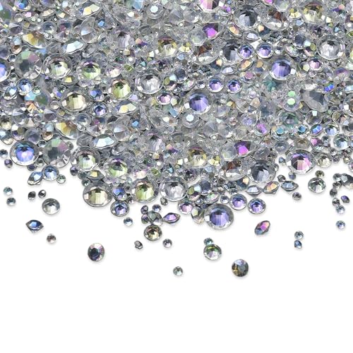 4000 Piezas Piedras Preciosas de Cristal Artificial Diamantes Decorativos Diamantes de Cristal Transparente Acrílicos Cristal Acrílico，Adecuado para Relleno de Jarrones(diamante de colores elegantes)