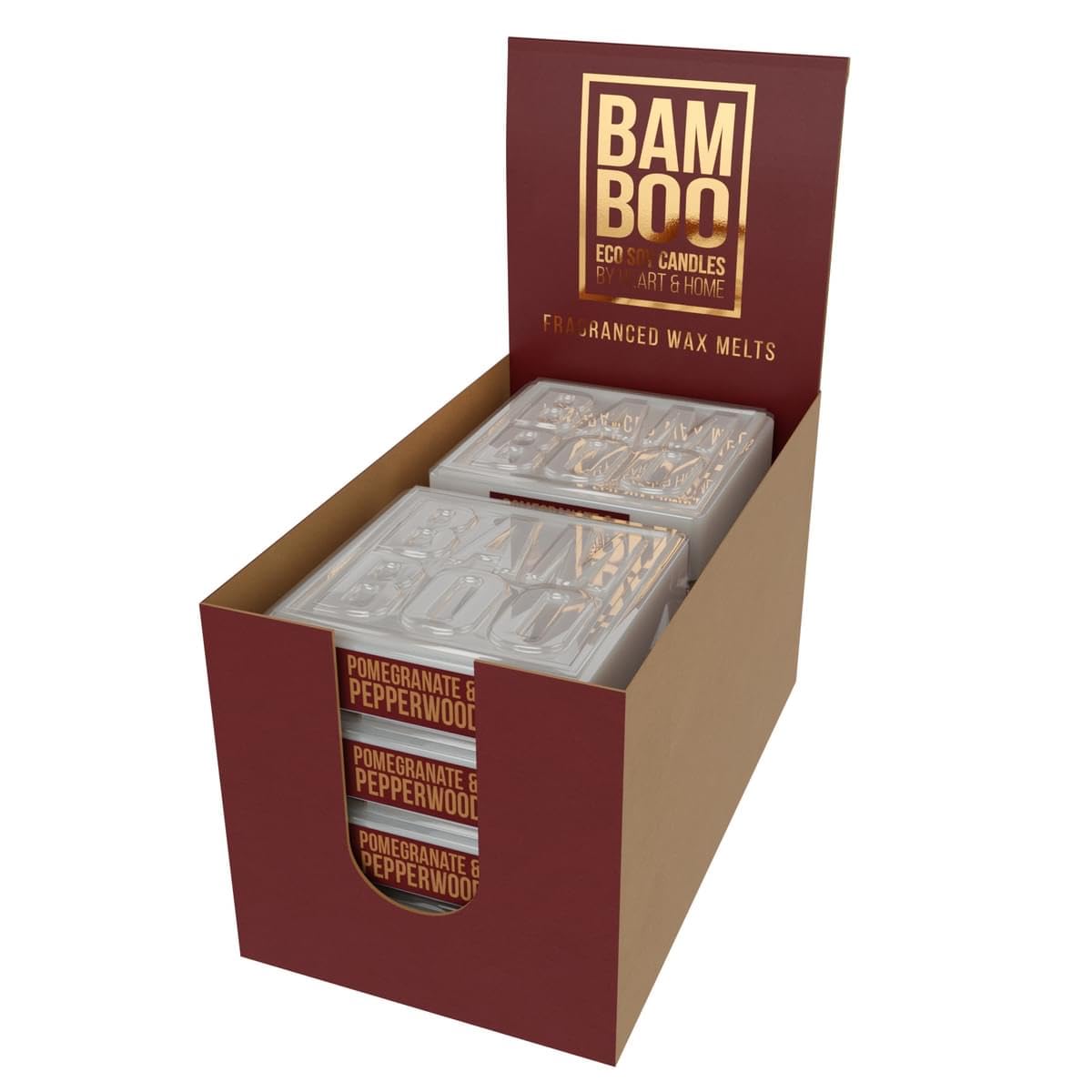 Heart And Home White Bamboo Wax Melt (Pomegranate & Pepperwood)