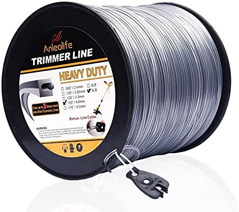 A ANLEOLIFE 5-Pound Heavy Duty Square .155-Inch-by-442-ft String Trimmer Line in Spool, with Bonus Line Cutter
