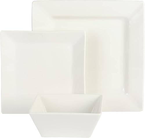 Miniatura 10 de Gibson Home Rothernberg - Juego de platos y cuencos apilables de porcelana blanca de 18 piezas, servicio para 6 personas