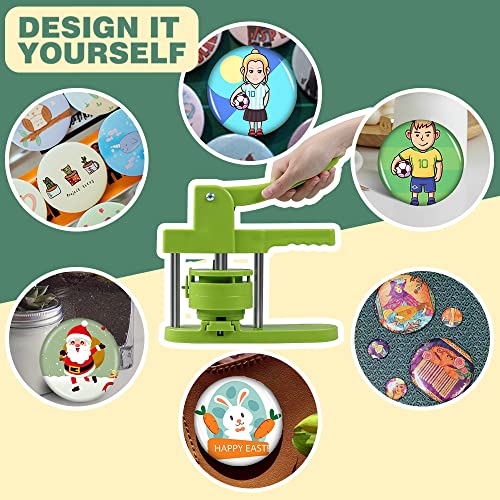 image for Happizza Button Maker Machine, 75mm(3 inch) DIY Pin Button Maker Press