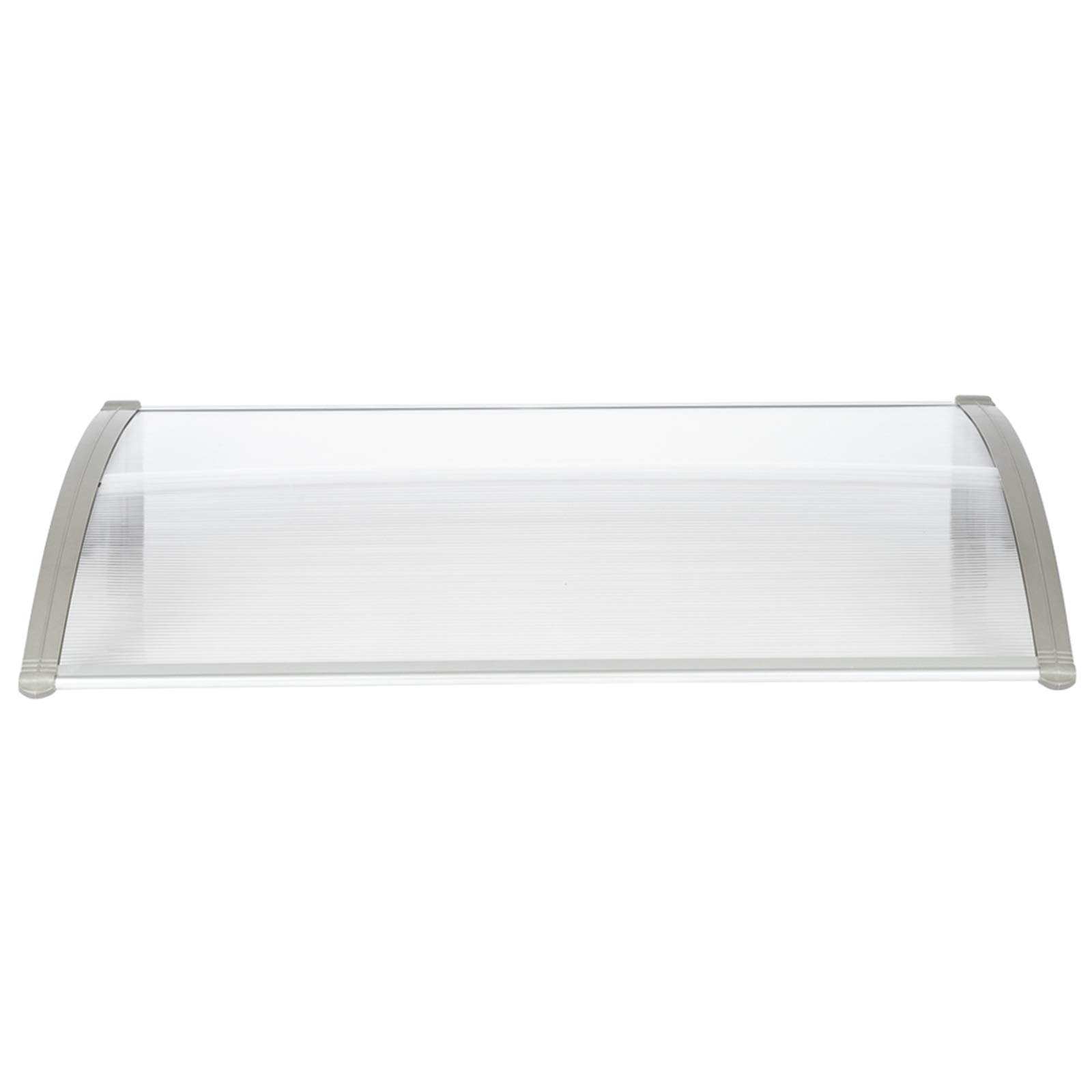 Outvita Auvent de Porte d'entrée, Contre Pluie Neige UV, Porte Toit Marquise Abri Protection en Polycarbonate (120 x 80 x 23 cm) Gris