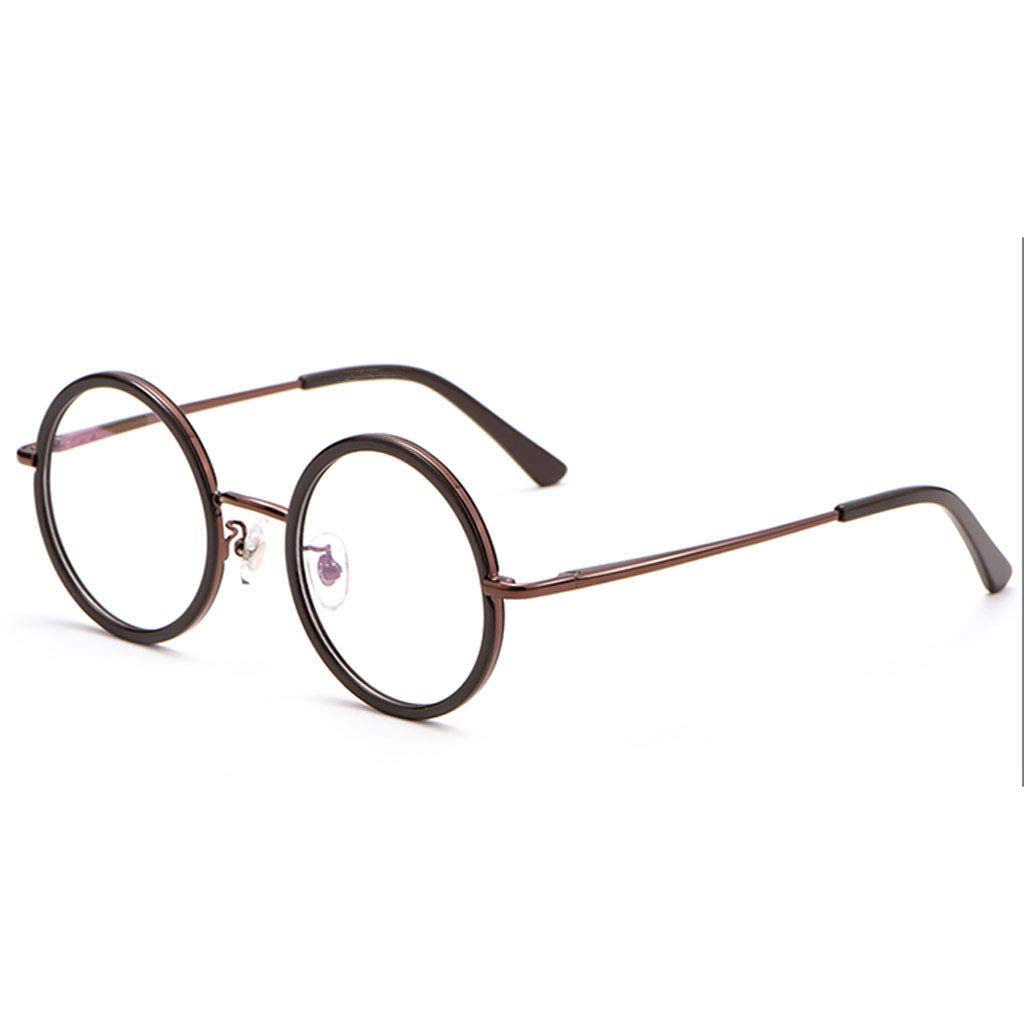 Occhiali da Lettura Vintage Occhiali Rotondi Eleganti, Lettori di Computer Anti-affaticamento degli Occhi Occhiali Comodi con Montatura in Metallo (Color : Brown, Size : 1.5)