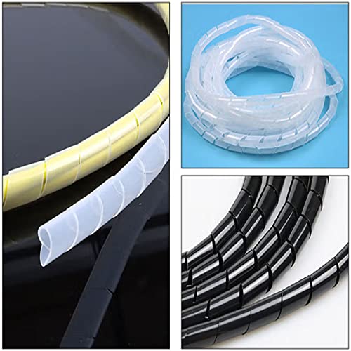 Spiral Cable Wrap -20 Ft 1/2\" Cable Management Sleeve Organizer for Computer Cable,Power Cord Audio Video Cable (1/2 Inch-20Ft, Black)