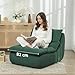 HOMCOM Bodenstuhl mit einteiligem ultrahochdichtem Schaumstoff, Bodensessel Lazy Sofa mit Samtoptik Meditationsstuhl Relaxsessel für Zuhause, Büro, Grün