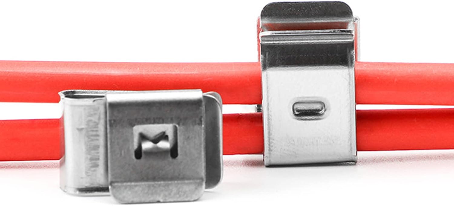 hejhncii 50 Pcs Solar Panel Wire Clip Stainless Steel Cable Clips Metal Trailer 90 Degree Wire Clip Electrical Cord Management Cable Clips