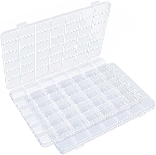 Vista 9 de IOOLEEM Caja Organizadora de Cuentas de 28 Rejillas de Plástico, Caja Organizadora de Almacenamiento, Divisores para Artes y Manualidades