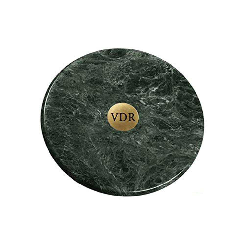 Indiana Metal Craft Personalized Marble Fab Coaster with Nickel Silver or Brass Emblem (Brass)