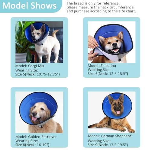 Image of Dog Cone for Small, Medium, and Large Dogs and Cats, Soft Cone for Dogs After Surgery, Lightweight Leathaire Recovery Cone Collar to Stop Licking and Scratching (Black, 3(Neck:7.75-9.5 inch))