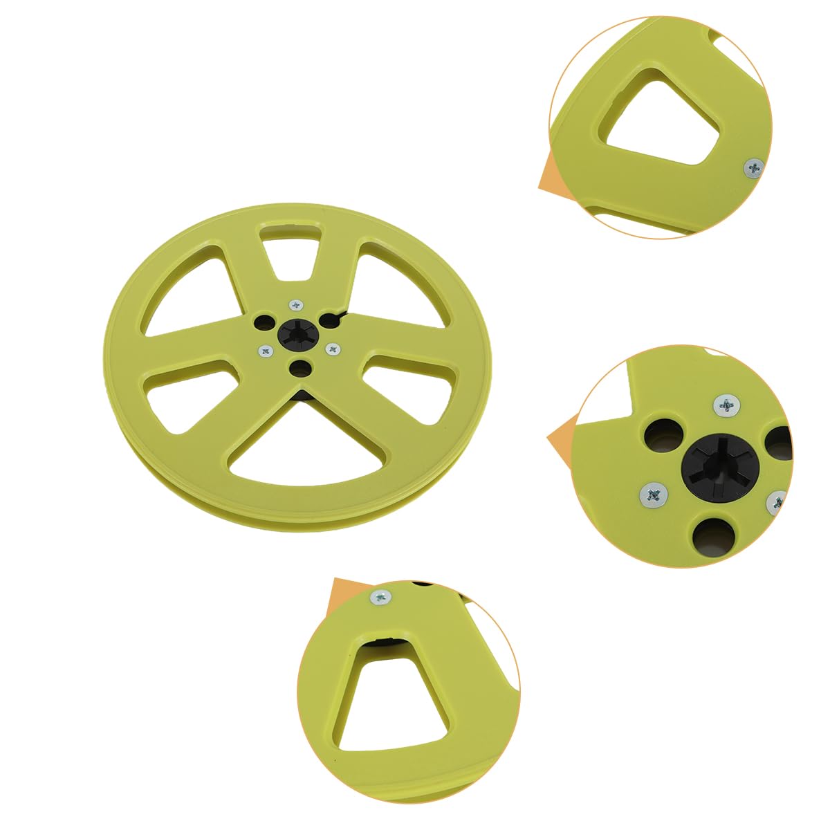 Bobina di nastro vuota da 1/4 7 pollici, bobina di nastro audio universale in plastica ABS con 6 fori antivento, adatta per registratori Studer (giallo)