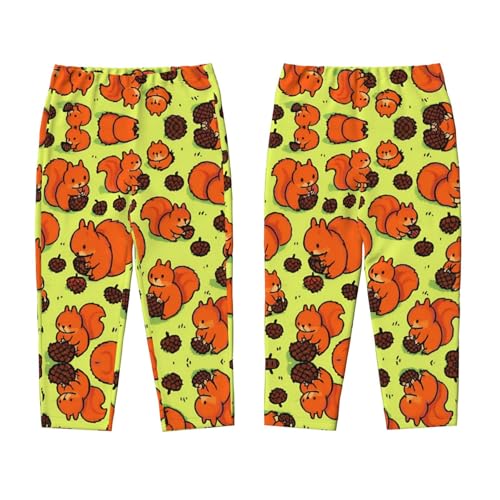 Pajama Pants Pajama Bottoms with Elastic Waistband Sleepwear Lounge Pants, Cute Squirrels Pine Cones3