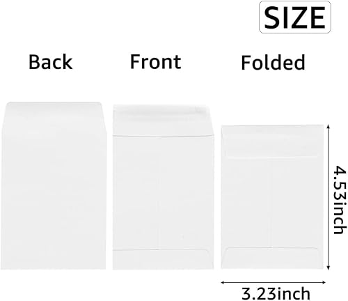 Miniatura 2 de Paquete de 100 sobres blancos para monedas pequeñas, sobres autoadhesivos de papel kraft para semillas, mini piezas, sellos para artículos pequeños,
