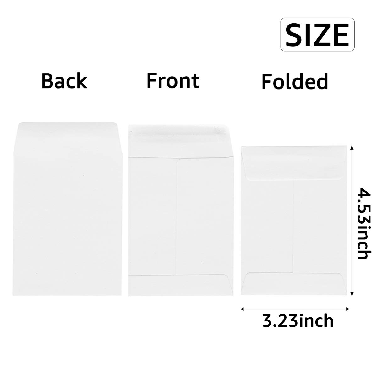 100 Pack Self-Adhesive Seed Envelopes - 3.25x4.5 Inch White Storage Packets