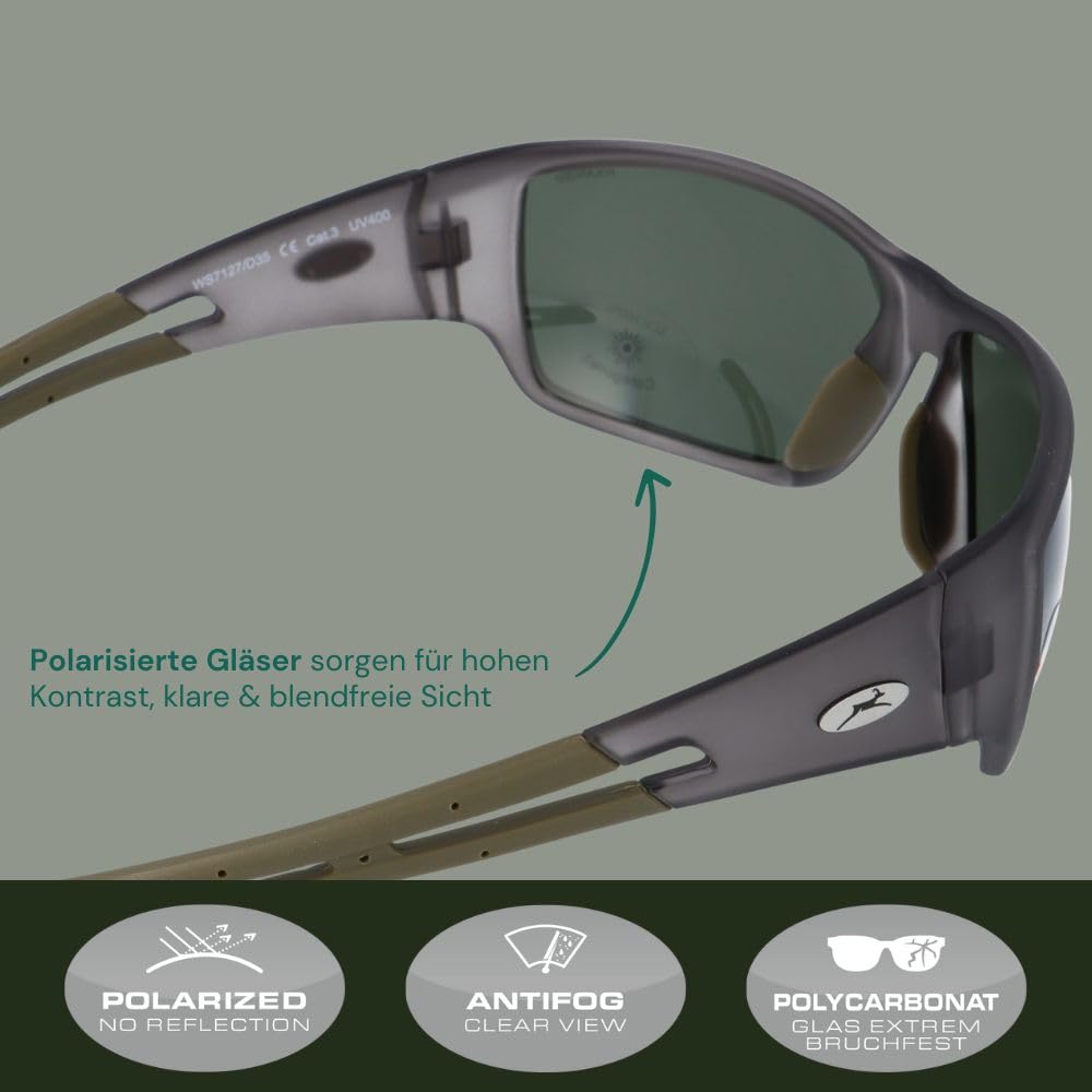 Gamswild WS7127 Sportbrille Sonnenbrille polarisiert Fahrradbrille Skibrille Mode Brille Damen Herren Unisex | grau | schwarz| blau |